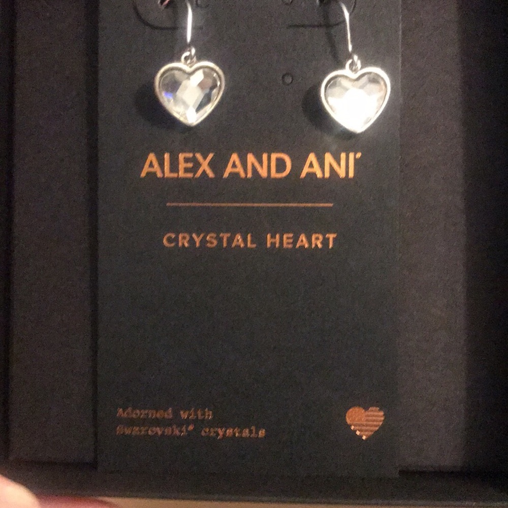 Alex and Ani silver heart earrings